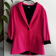 DKNY Oversized Pink Blazer Black Interior and Trim Women s Small Business Formal