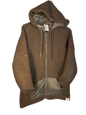 Adidas Sherpa Jacket Mens S Black Sherpa Fleece Full Zip Warm Wind Pocket Thick
