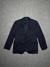 ARMANI COLLEZIONI M Line Men's Dark Blue Blazer - Wool/Polyester - Size 52/LARGE