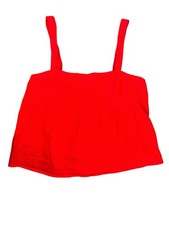J Crew 100 Linen Red Bow Back Top Size Medium Convertible Strap Tank J Crew 100 Linen Red Bow Back Top Size Medium Convertible Strap Tank