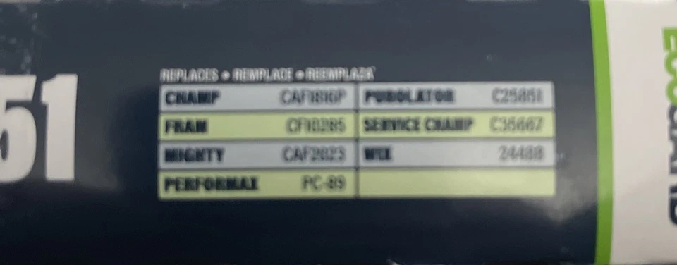 Filtro de aire de cabina EcoGard XC25851. Elimina contaminantes nocivos en el aire. Nuevo Foto 4 de 4