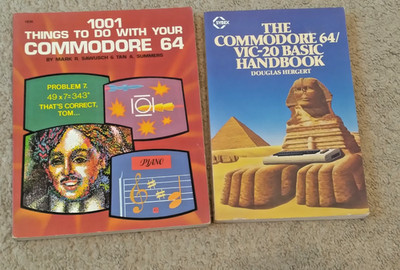 VTG Commodore 64 (2) Book Lot - C64 Basic Handbook & 1001 Things To Do with C64