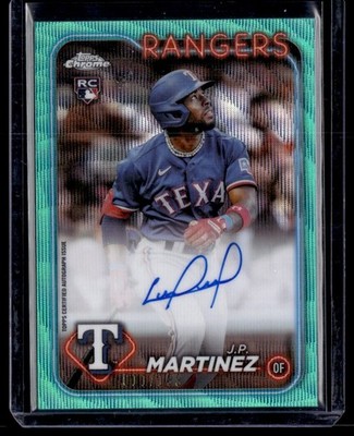 J.P. MARTINEZ 2024 TOPPS CHROME ROOKIE AUTOGRAPHS ON CARD RC AUTO 011/199 TEXAS