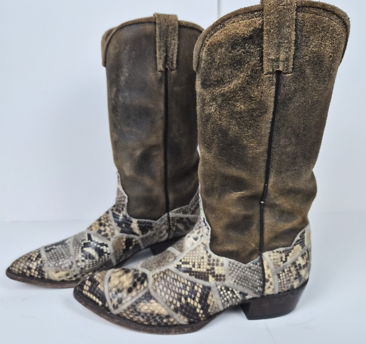 VTG Dan Post  Boots Mens 9.5D Python Snakeskin Su… - image 1