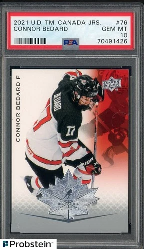 2021 UD Team Canada Jrs Hockey #76 Connor Bedard RC Rookie PSA 10 GEM MINT