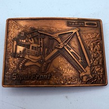 Marion Belt Buckle 3" SuperFront Excavator Copper Tone Metal