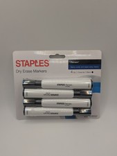 Staples Dry Erase Markers 4 Qty Black Remarx Chisel Tip Low Odor