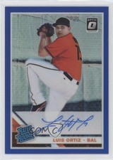 2019 Donruss Optic Rated Rookie Signatures Blue Prizm 10/75 Luis Ortiz Auto n3t