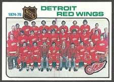 1975-76 Topps Detroit Red Wings Team Checklist UNMARKED #87 NM-MINT