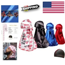 4PCS Silky Satin Durags Set for Stunning 360 Waves  Hair Protection