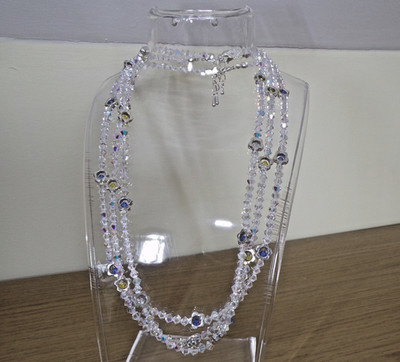 *SWAROVSKI ELEMENTS CRYSTAL BEAD ADJUSTABLE NECKLACES WITH DAISY SPACER  *