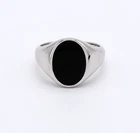 Solid 925 Silver Men's Black Onyx Signet Ring Handmade Men's Jewelry Gift Ring