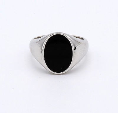 Solid 925 Silver Men's Black Onyx Signet Ring Handmade Men's Jewelry Gift Ring