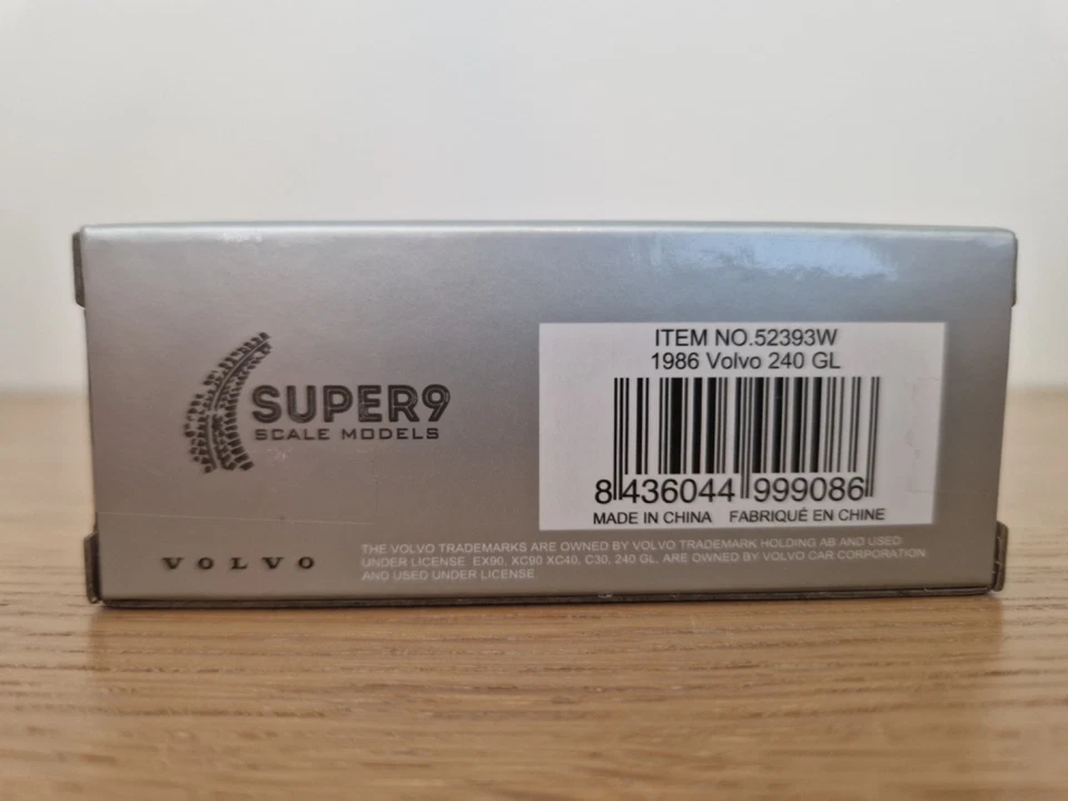 █▓▒░ ★ 1/60 VOLVO 240 GL - 1986 - SUPER 9 - WELLY 52393 NEUF ★░▒▓█ - Photo 2/2