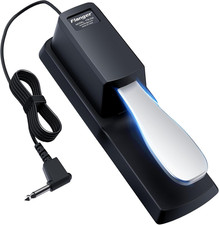 Sustain Pedal Universal Foot Damper for Digital Electronic Piano Keyboard, Carb