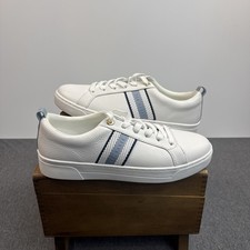Ted Baker Bailey Icon Womens Size 9 Classic Leather Tennis Shoe White and Blue