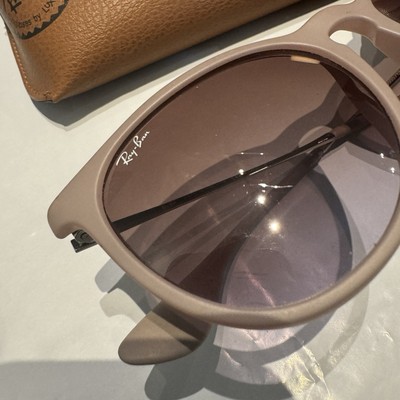 Ray-Ban Erika Sunglasses RB 4171 6000/68 Matte Taupe Sand Brown w/case 54&18 145 ERIKA CLASSIC Sunglasses in Dark Sand and Brown/Violet  main image 3