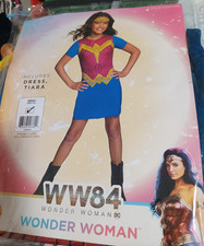 WW84 WONDER WOMAN KIDS COSTUME INCLUDES: DRESS, TIARA, SIZE SMALL 4-6