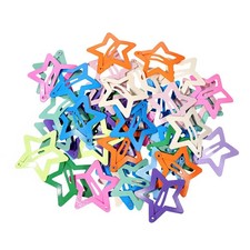 50 Pcs Star Hair Accessories, Colorful Metal Non-Slip Snap Hair Clips and Cute B