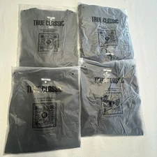 True Classic Men’s 4 Pack Of Shirts Navy Size L Crew Neck Short Sleeves