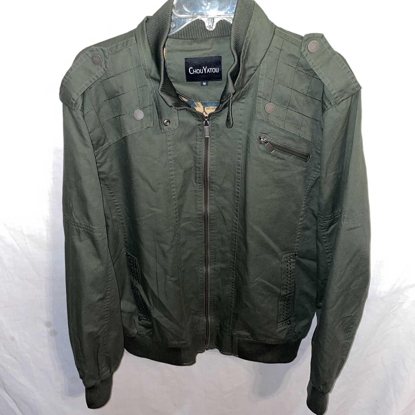 Chou Yatou Full Zip Jacket Mens Size Medium Army Green Outdoors Streetwear