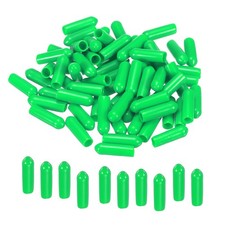 200pcs 4mm Rubber End Caps Cover PVC Vinyl Screw Thread Protector Green