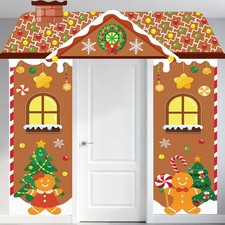 Christmas Gingerbread House Decorations Door Orange-christmas