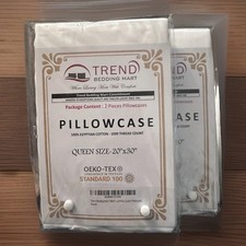 Egyptian Cotton Pillowcases Four 4 White Standard Size 1000 Thread Count New