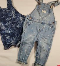 NWOT OshKosh B'gosh Girls 18M Blue Denim Overall and shortall