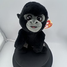 TY Beanie Baby 6" BO the Silver Back Gorilla Plush Stuffed Animal Toy With Tag