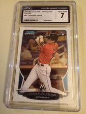 2013 Bowman Chrome Christian Yelich #40 Graded CGC 7 Rookie Baseball Card. rookie card picture