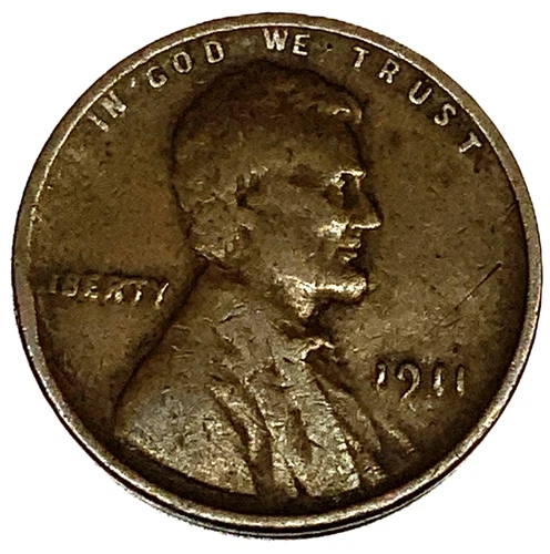 1911 P Lincoln Wheat Cent Penny Very Good Condition Actual Coin Pictured - 1780