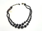 Antique HASKELL Black Glass Bead Costume Jewelry Necklace - NO RESERVE! - 2