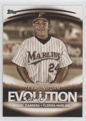 2019 Topps Evolution Of: Team Logos/Uniforms Lewis Brinson Miguel Cabrera 6k2