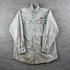 Rasco FR Shirt Men M Gray Flame Resistant Long Sleeve Button Up Workwear