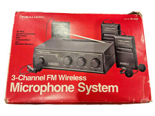 Realistic 3-Channel FM Wireless Microphone System 32-1228 w/ Box Tested