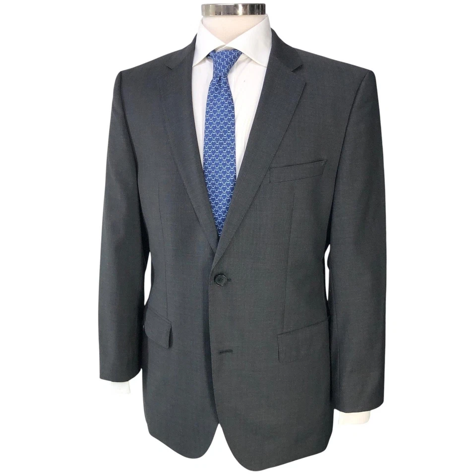 Hugo Boss Suit Mens 40R Drop 4 The Jam75/Sharp3 Gray Wool Two Piece Classic - Image 2 of 4