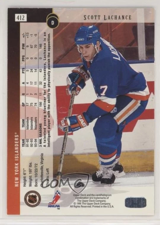 1994-95 Upper Deck Electric Ice Scott Lachance #412 - Image 2 of 2