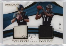 2018 Panini Immaculate Dual Jerseys 21/49 Blake Bortles DJ Chark Jr #DU-31 12p3
