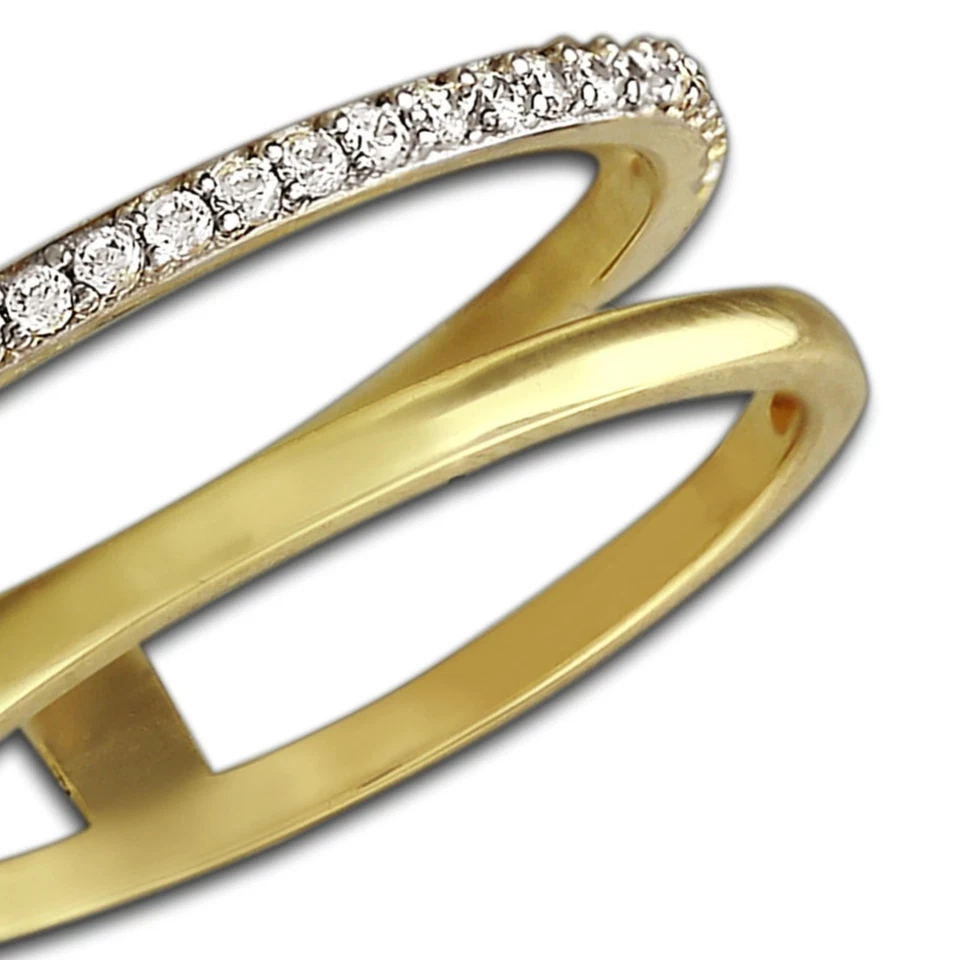 GoldDream 8 Karat Gold Doppel Ring Gr.58 Zirkonia 333er Gelbgold GDR505Y58 - Bild 4 von 4