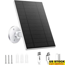 5W Waterproof Solar Panel W/ Adjustable Bracket DC 5V Security Cameras New