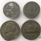 Wartime 1943 P+ S Jefferson Silver Nickel & 1943 P + S Steel Penny Collection(4)