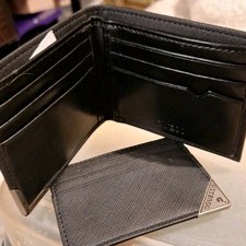 NEW GUESS Men's Bifold Leather Passcase Wallet Black FREE SHIPPING