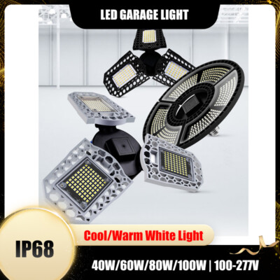 LED Garage Light Garagenlampe Werkstattlampe Kühl/Warm Weiß Licht 40/60/80/100W