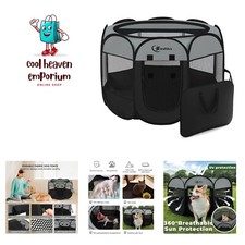 Dark Grey Puppy Playpen for Middle Dog Cat, Dog Tent Crates Cage Indoor/Outdo...