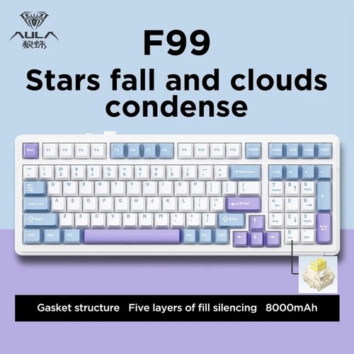 Gaming Mechanical Keyboard Three Mode 2.4g Wireless Bluetooth Wired Hot Swap PBT - Picture 16 of 24
