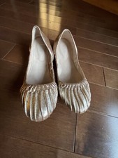 Bloch Mariese Gold Metallic Leather Ballet Flats sz 38.5