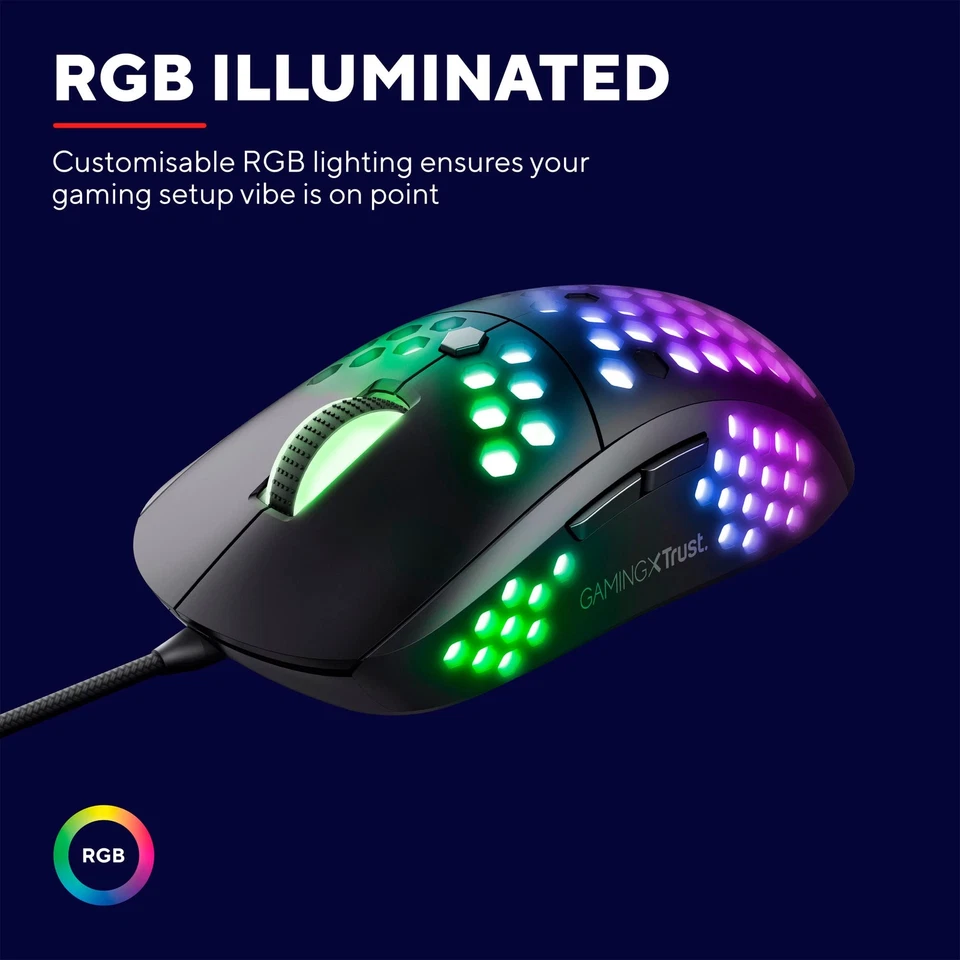 GXT 960 Graphin Leichte RGB Gaming Maus 74 g 200-10.000 DPI Einstellbare Poll... - Bild 3 von 4