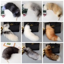 Therian Tail Plush Keychain Long Pendant Cosplay Tail Animal Car Keyring  40CM