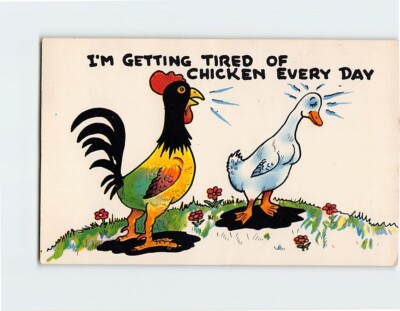 Postcard I'm Getting Tired Of Chicken Every Day, Greetings From Lorain, Ohio